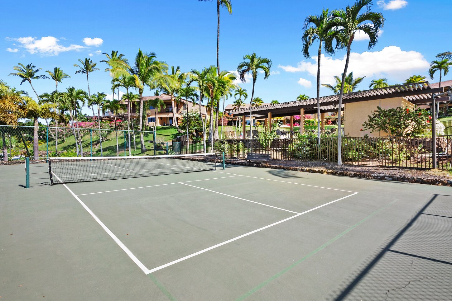 A pickleball court for guests to enjoy.