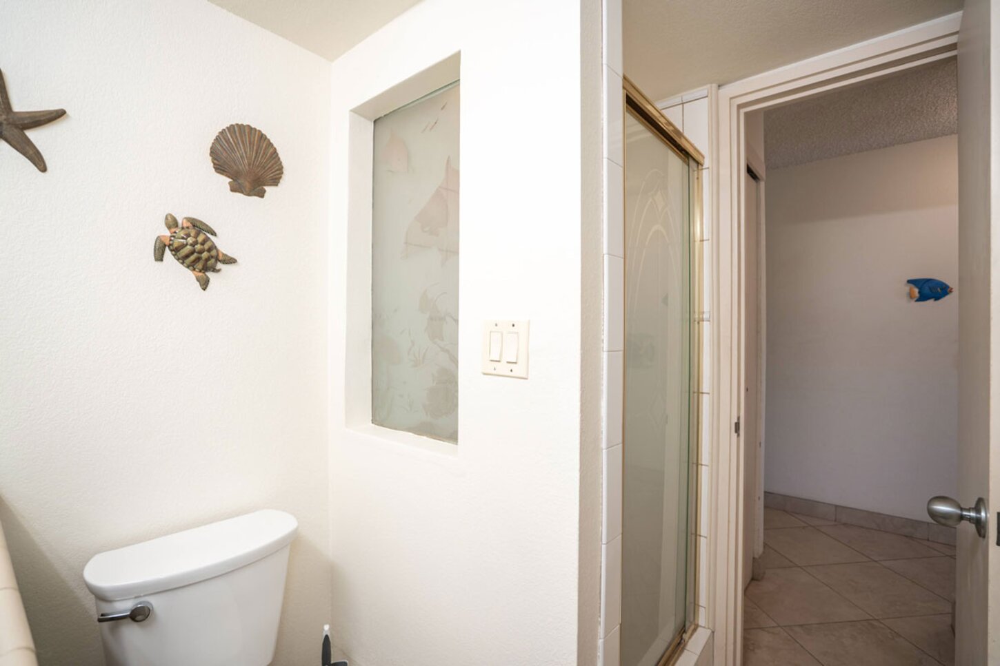 Tropical Window scene - hall bathroom