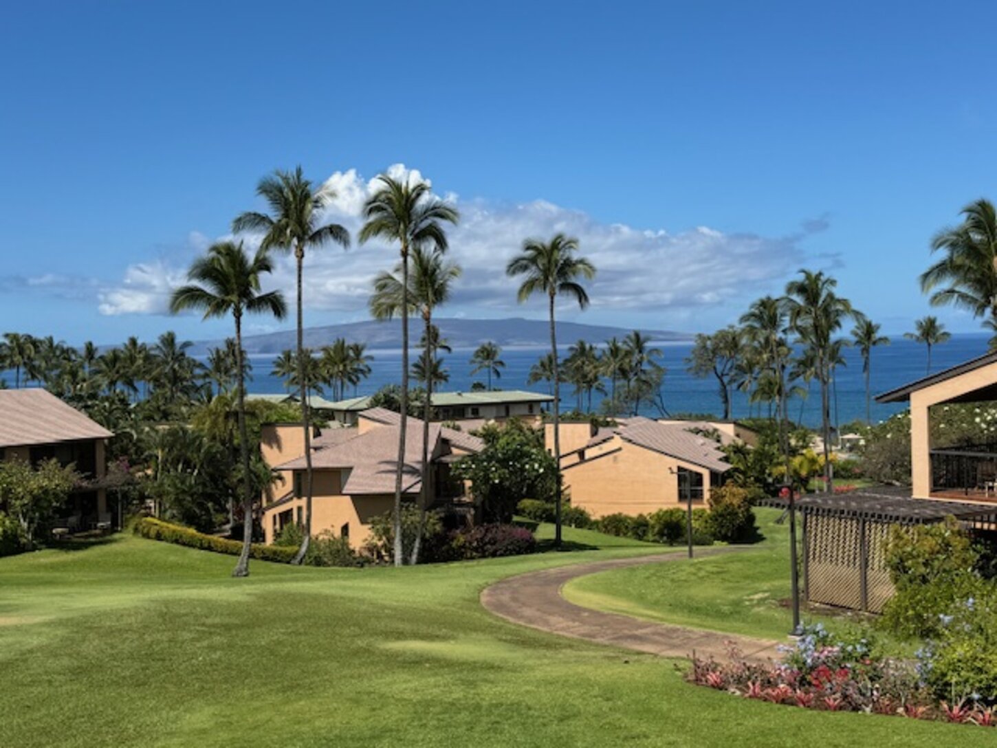 View from the Lanai of the greenbelt and Kaho'olawe