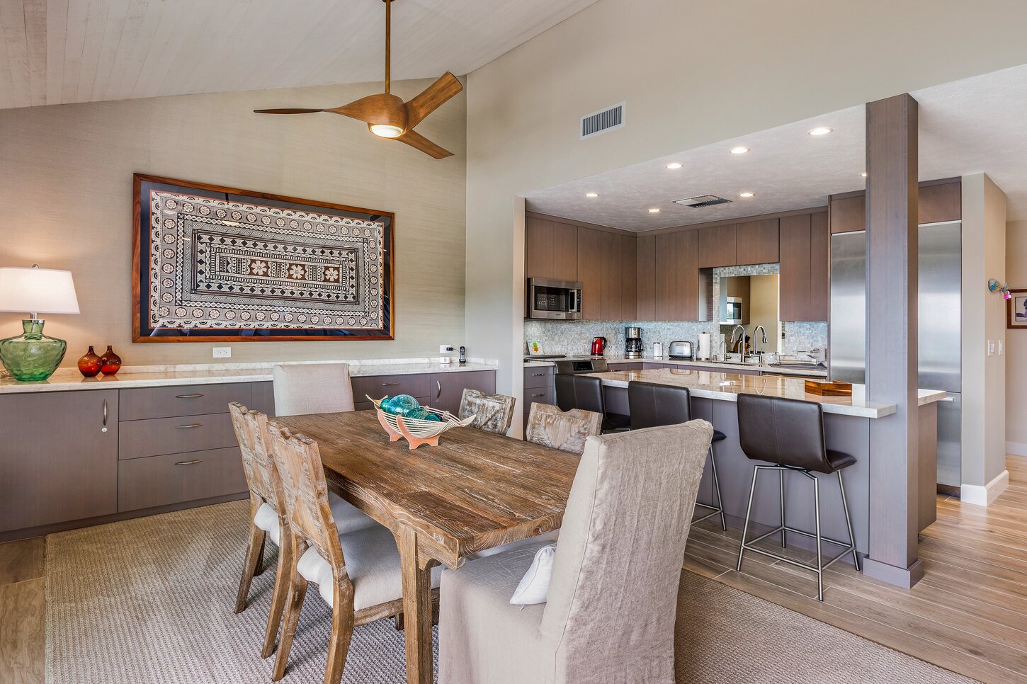 Dining area and kitchen