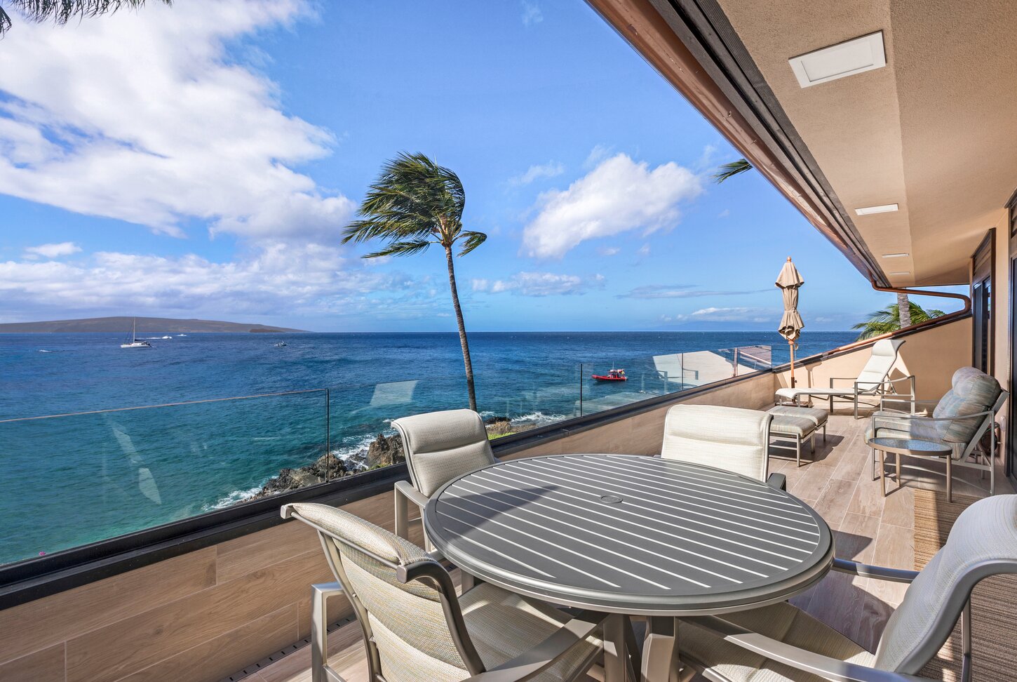 Seating area on Lanai #1.  Look at that view!