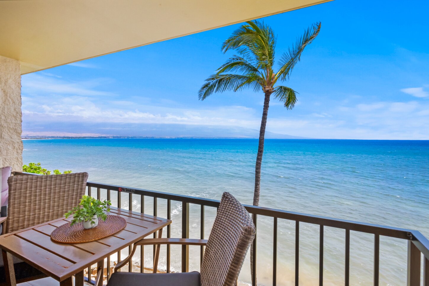 View of Ma'alaea Bay and the south shores from the lanai