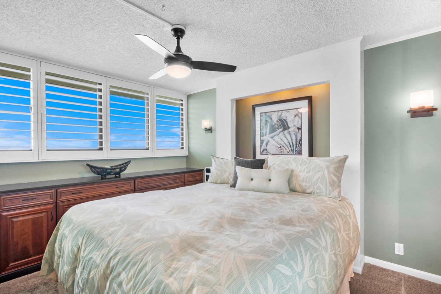 Main bedroom with Cal King and built-in furniture
