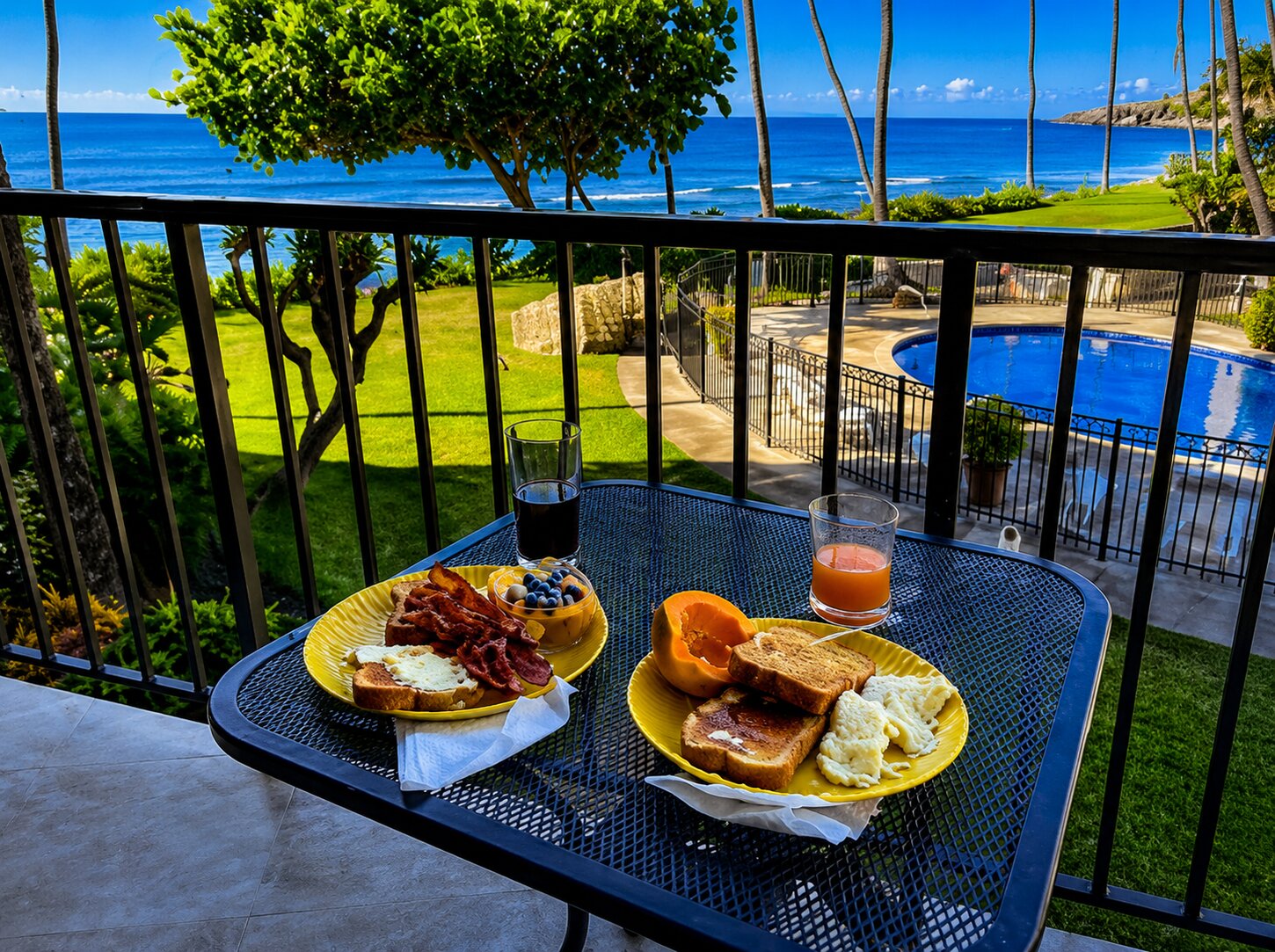 Breakfast with tropical view