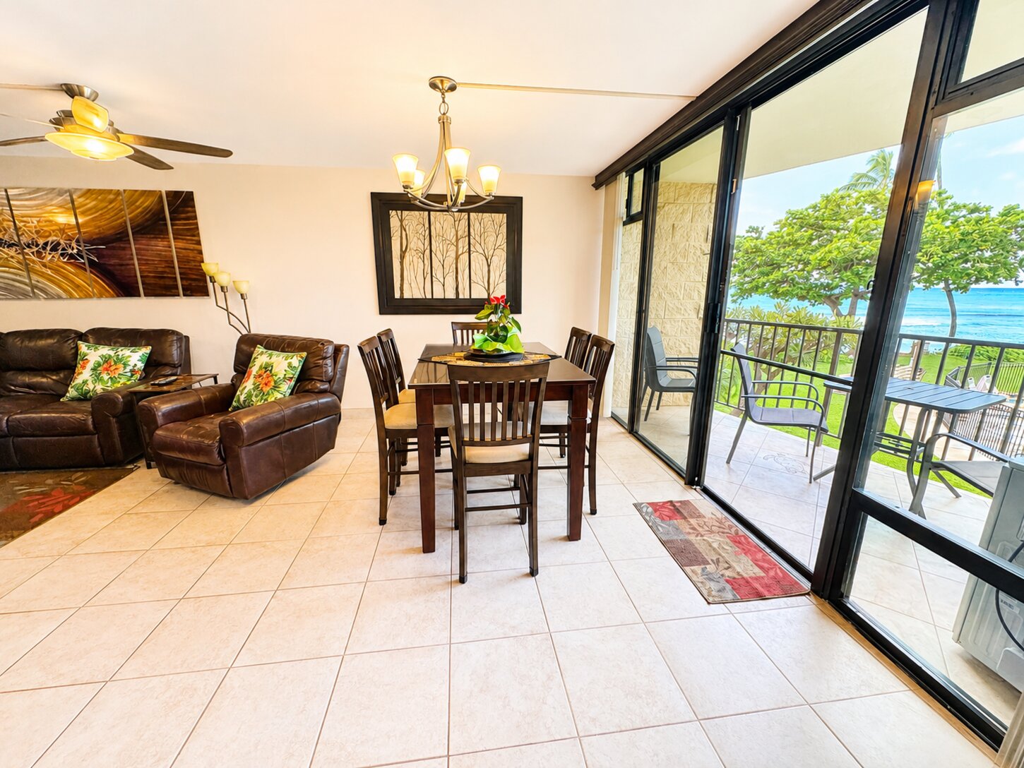Open-air dining room with beautiful ocean view