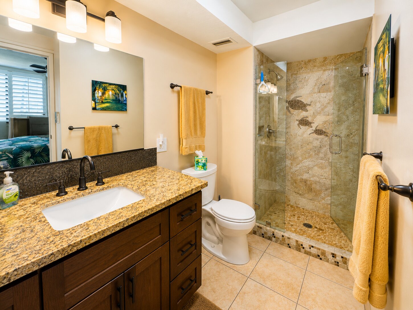 Main bath room with step in shower
