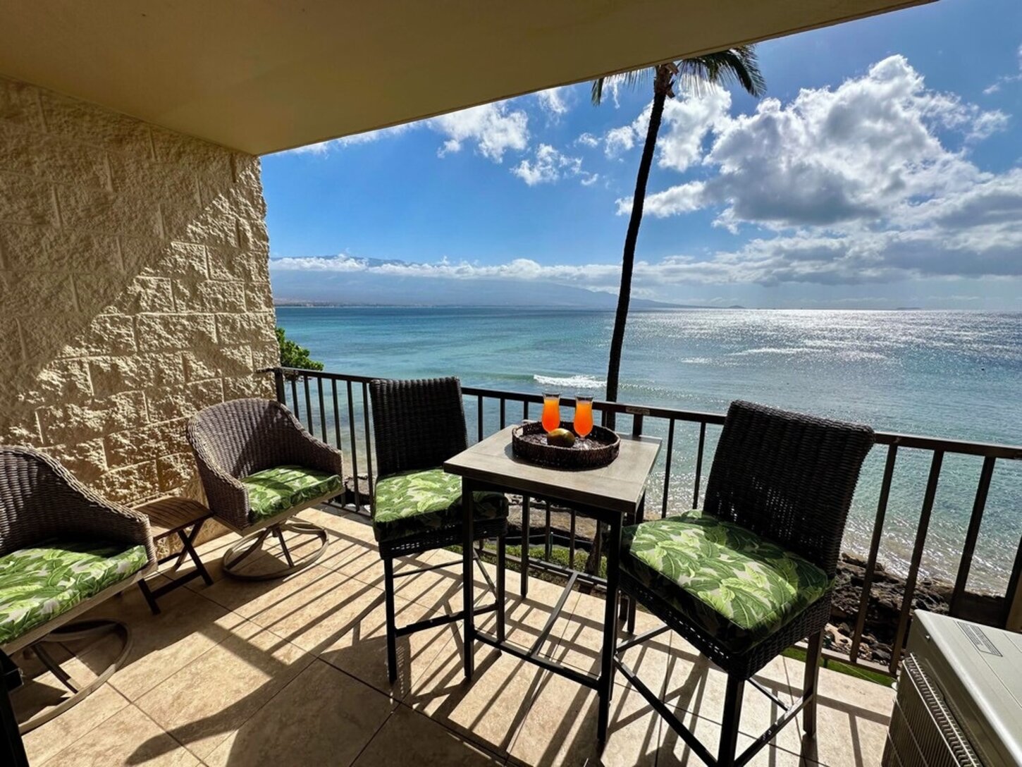 Comfortable lanai furniture for relaxing and enjoying the views