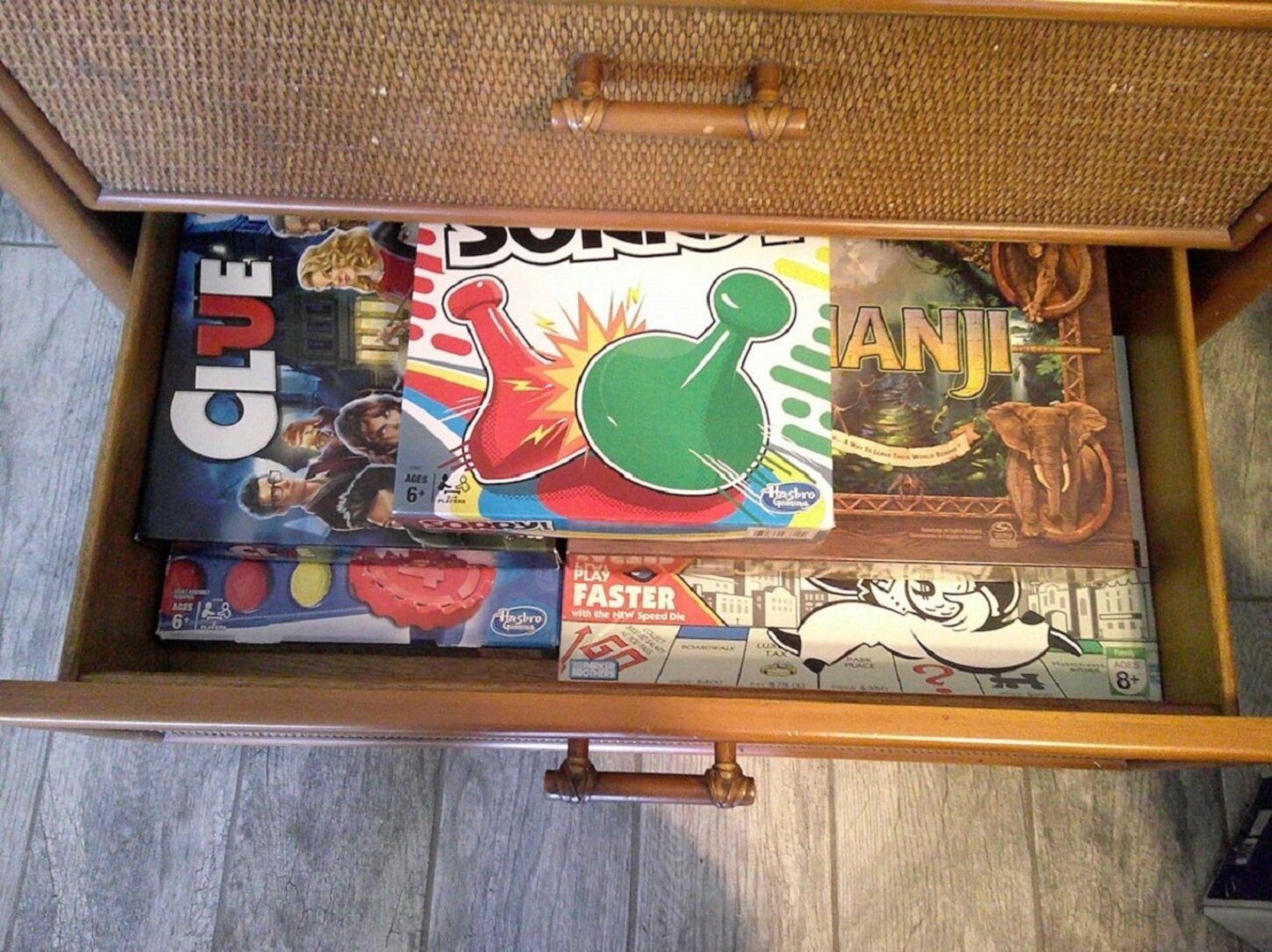 Three drawers of games, for those rainy days.