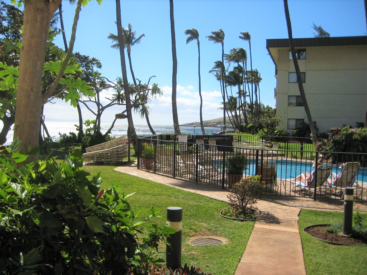Walkway goes from our front door to the pool.