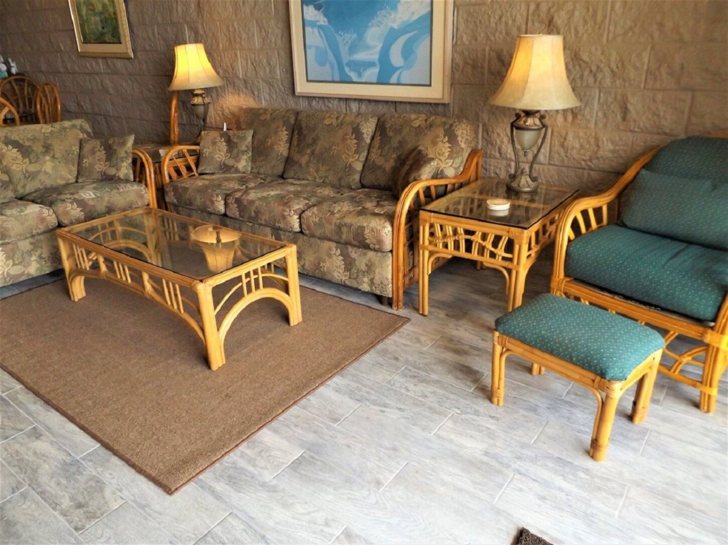 Tropical, bamboo and rattan furniture. 