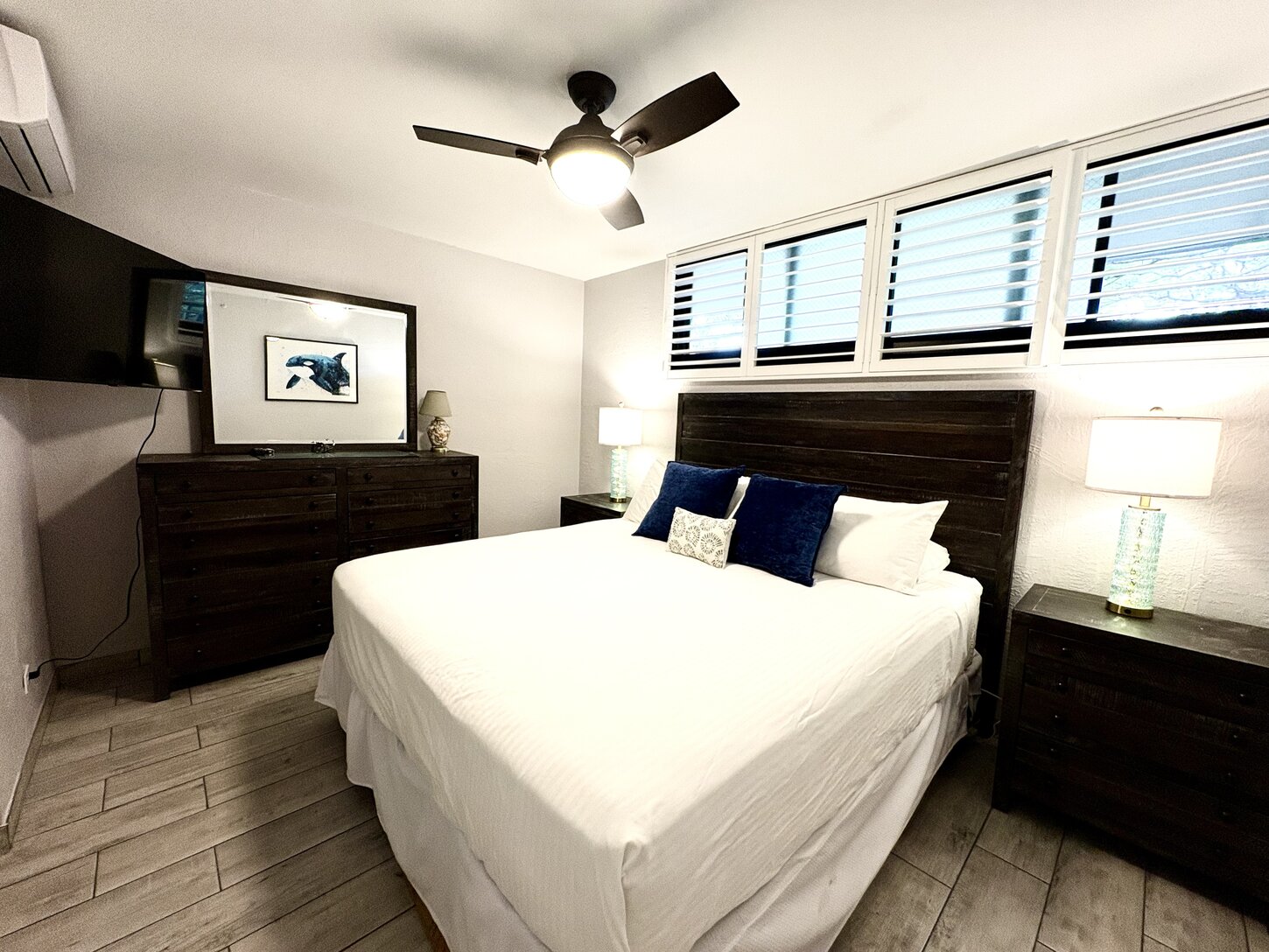 AC Unit in Bedroom with Remote; Relaxing Space with TV