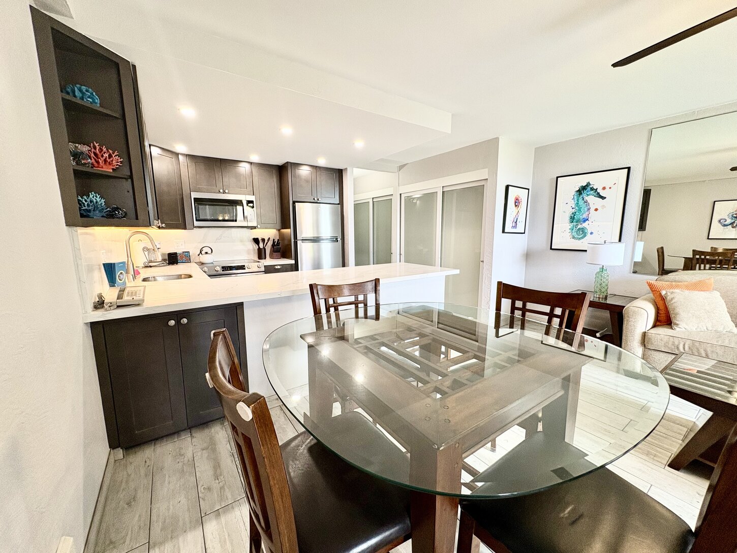 Dining Area with Ceiling Fan and AC