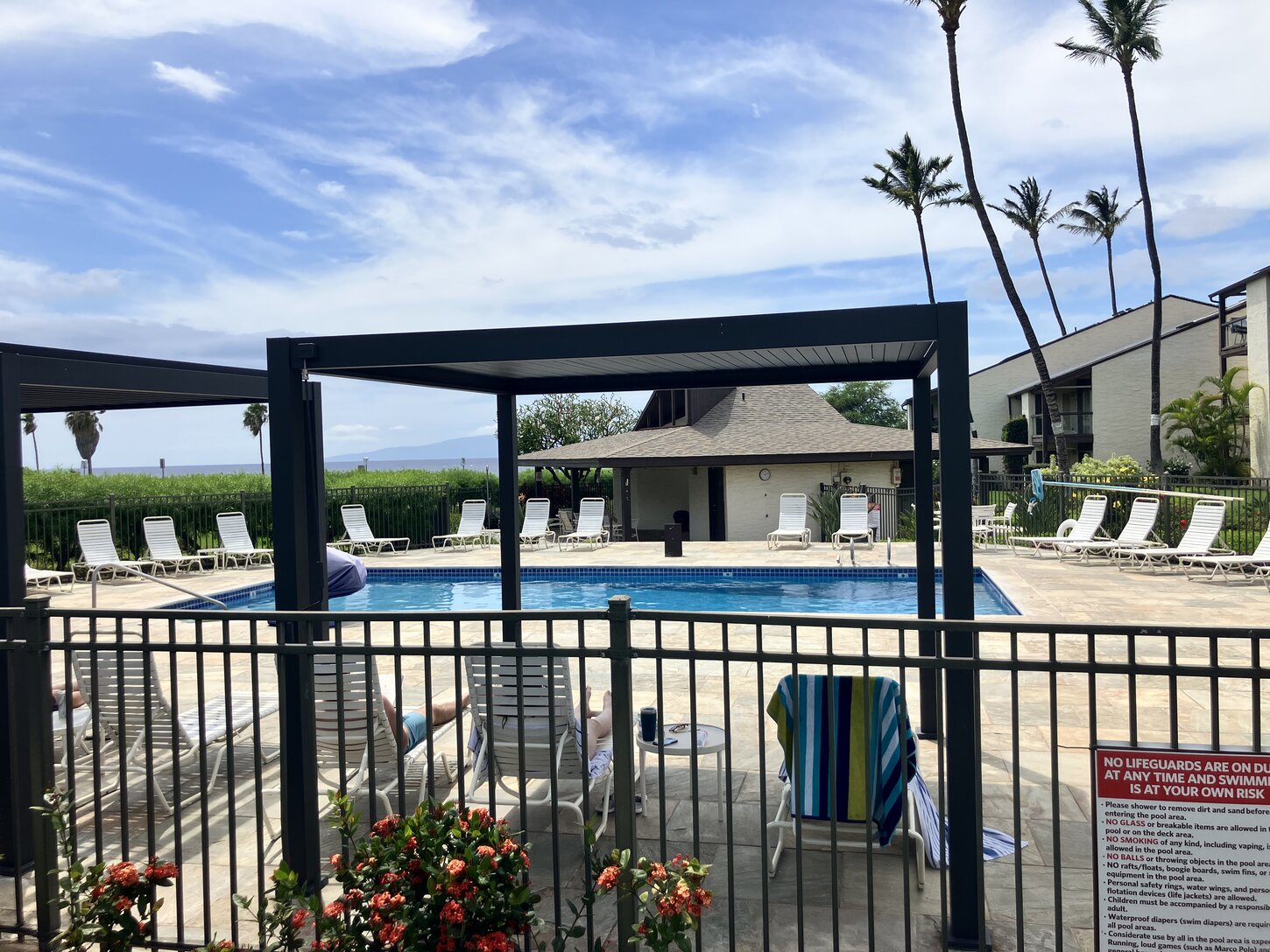 Some shaded spots on the pool deck
