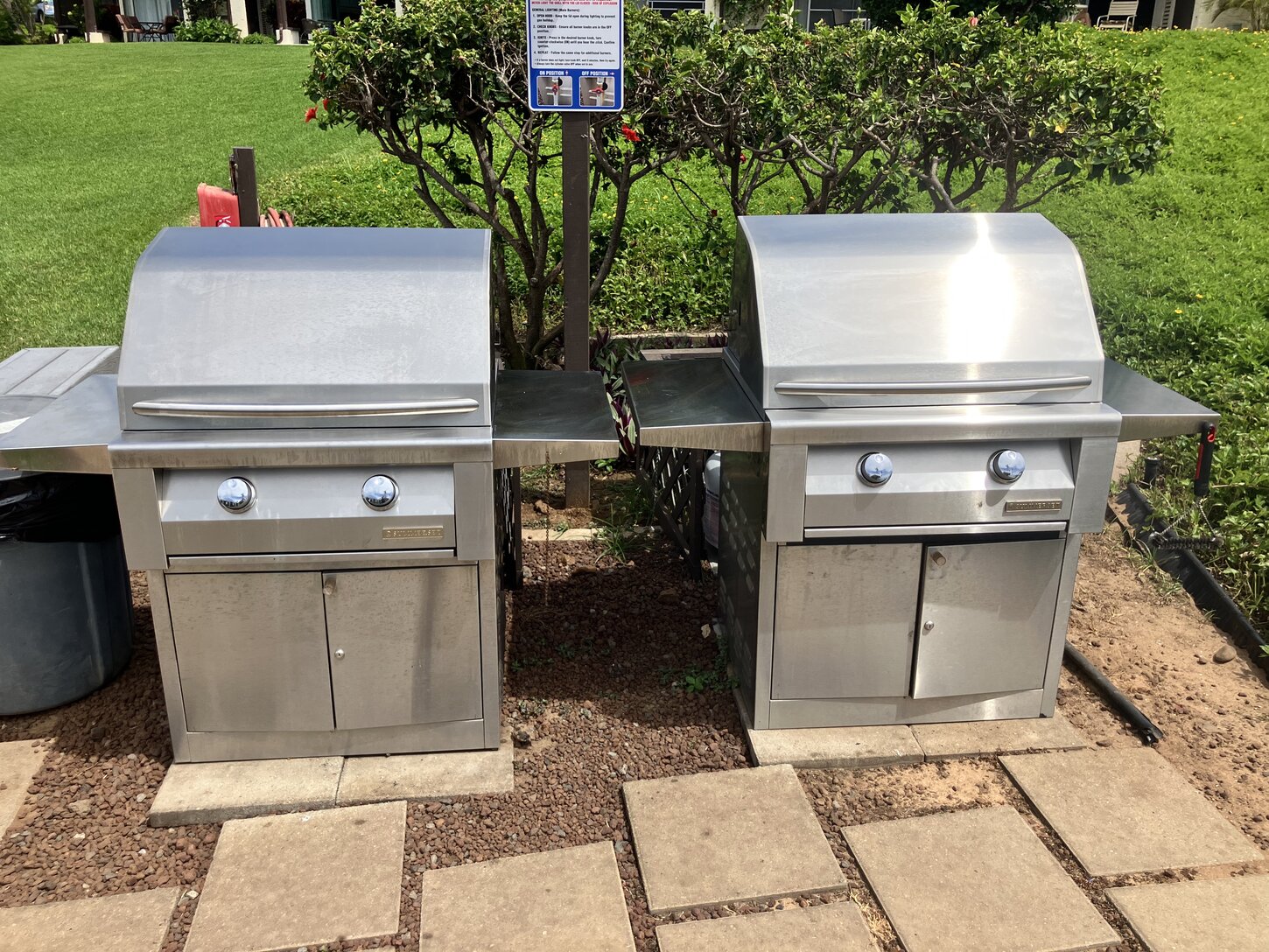 Shared Propane grills are also near