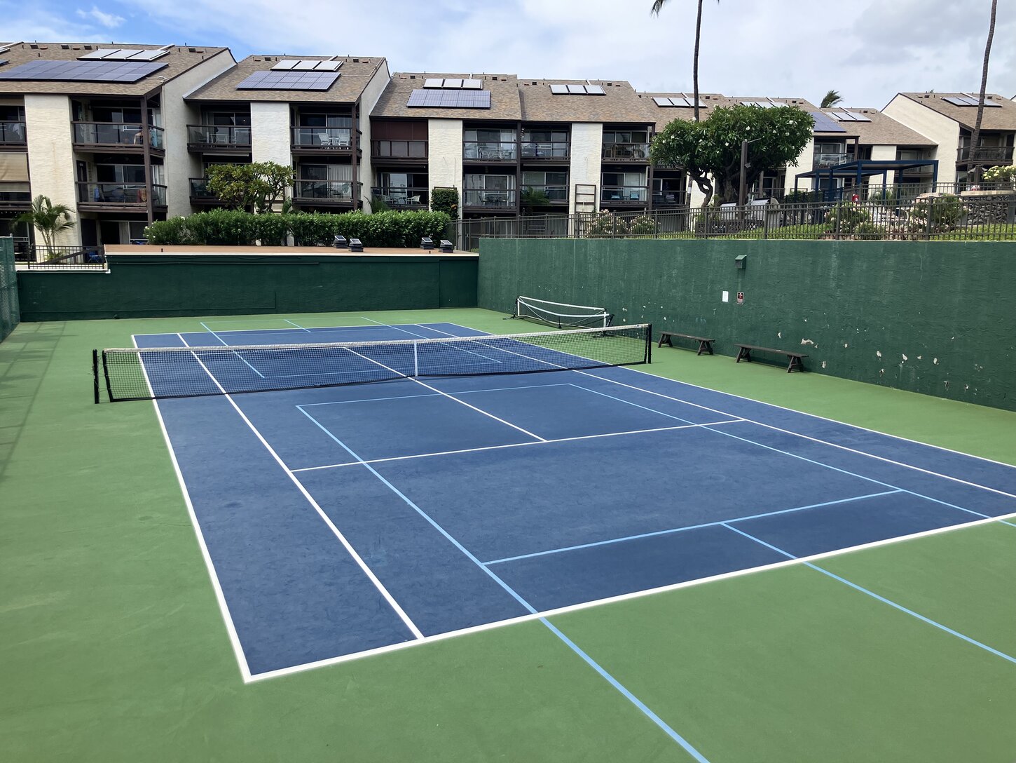 The tennis court is free for any guest use (check at the office).