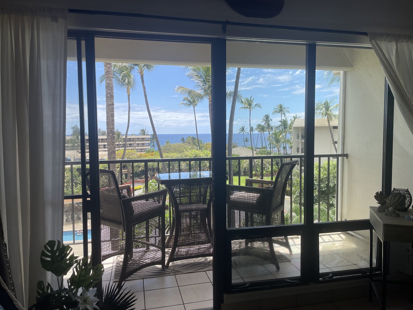 Private lanai for dining and sunsets.