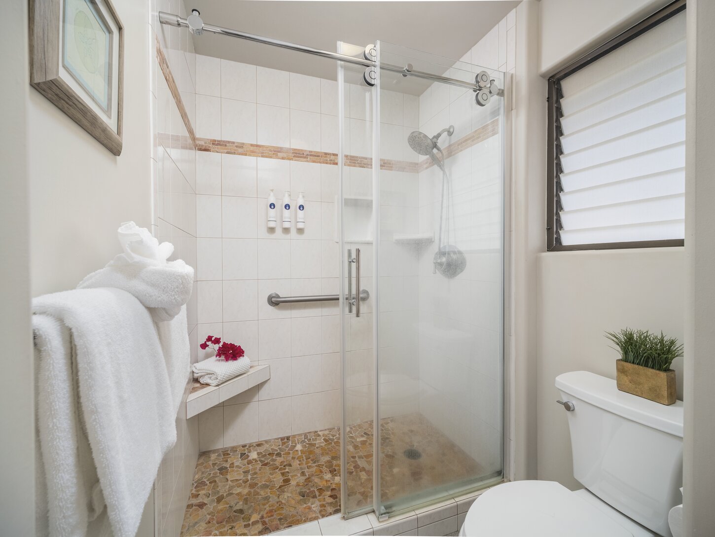 Walk in shower. 