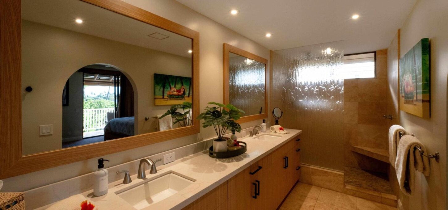 Master bathroom double vanity